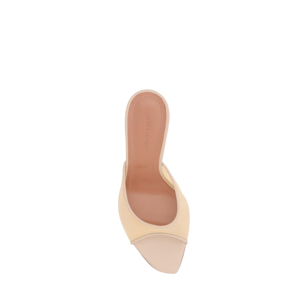 Beige Nylon Stiletto Heel Sandals