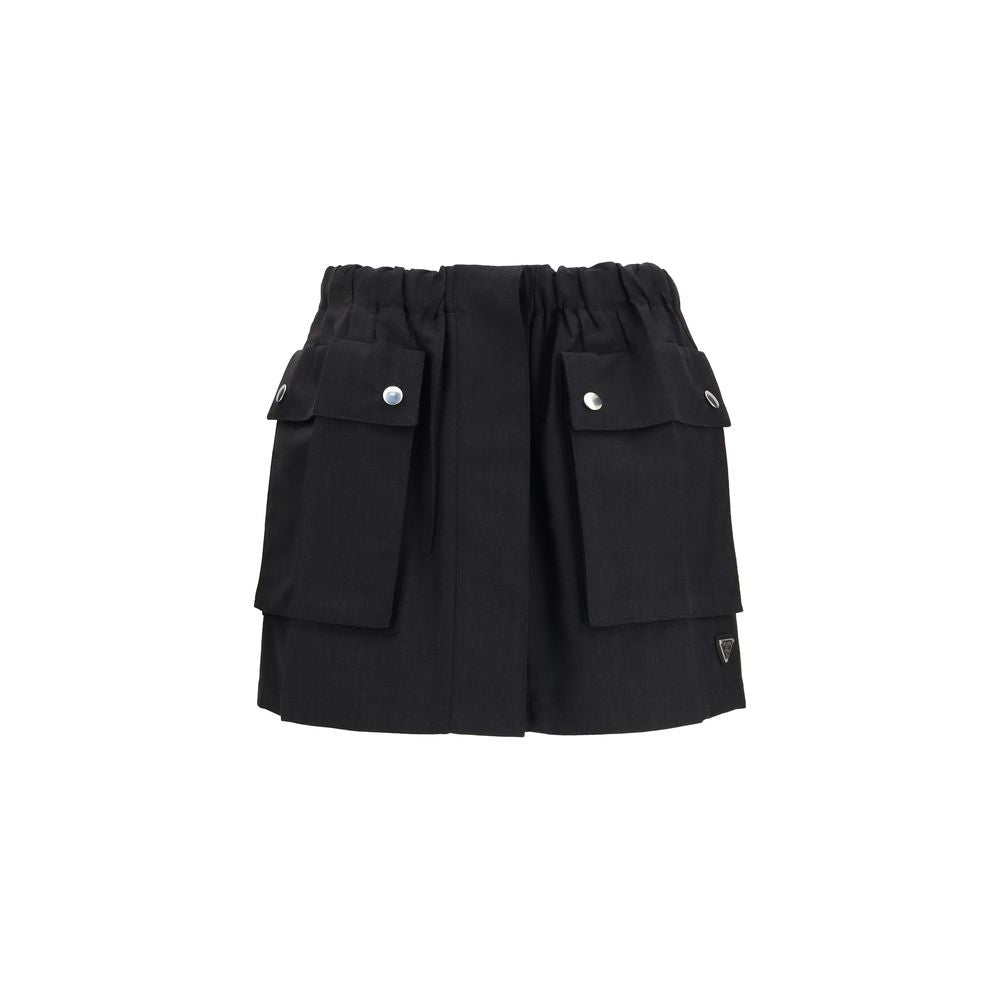 Gray Linen Mini Skirt