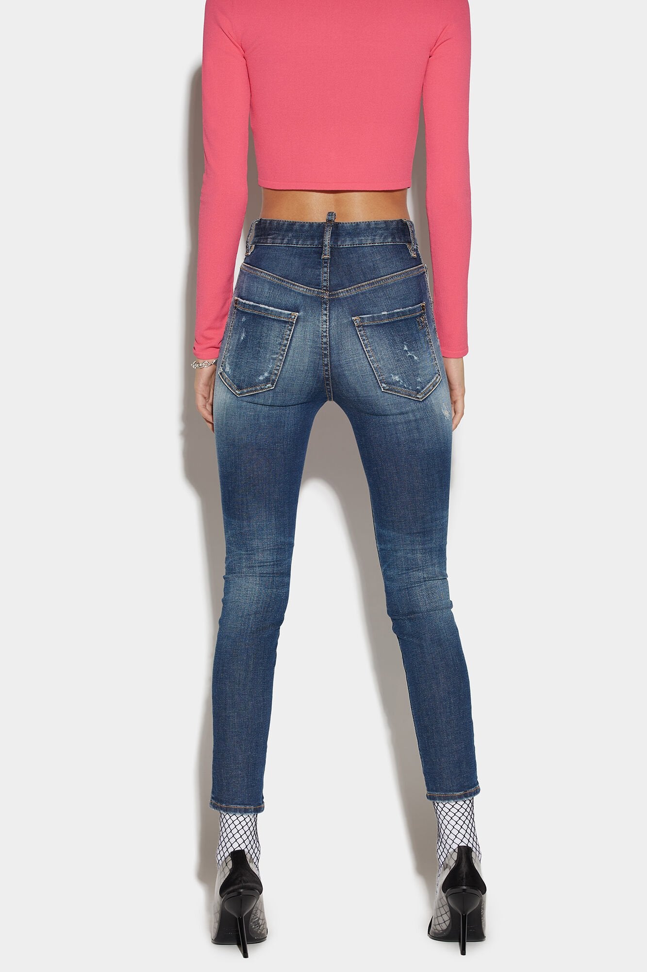 Navy Blue Fibres Skinny Jeans
