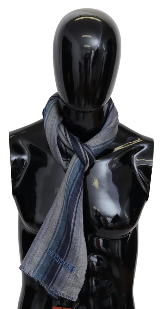 Multicolor Wool Striped Unisex Neck Wrap Shawl