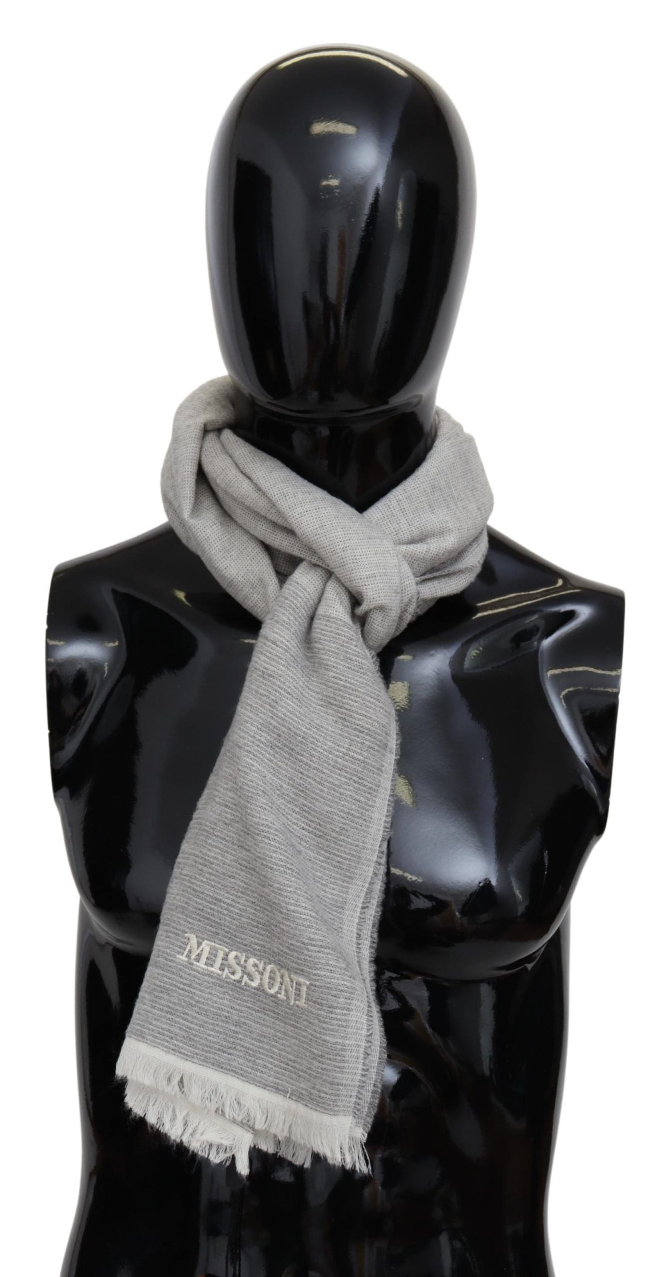 Beige 100% Wool Unisex Neck Wrap Scarf