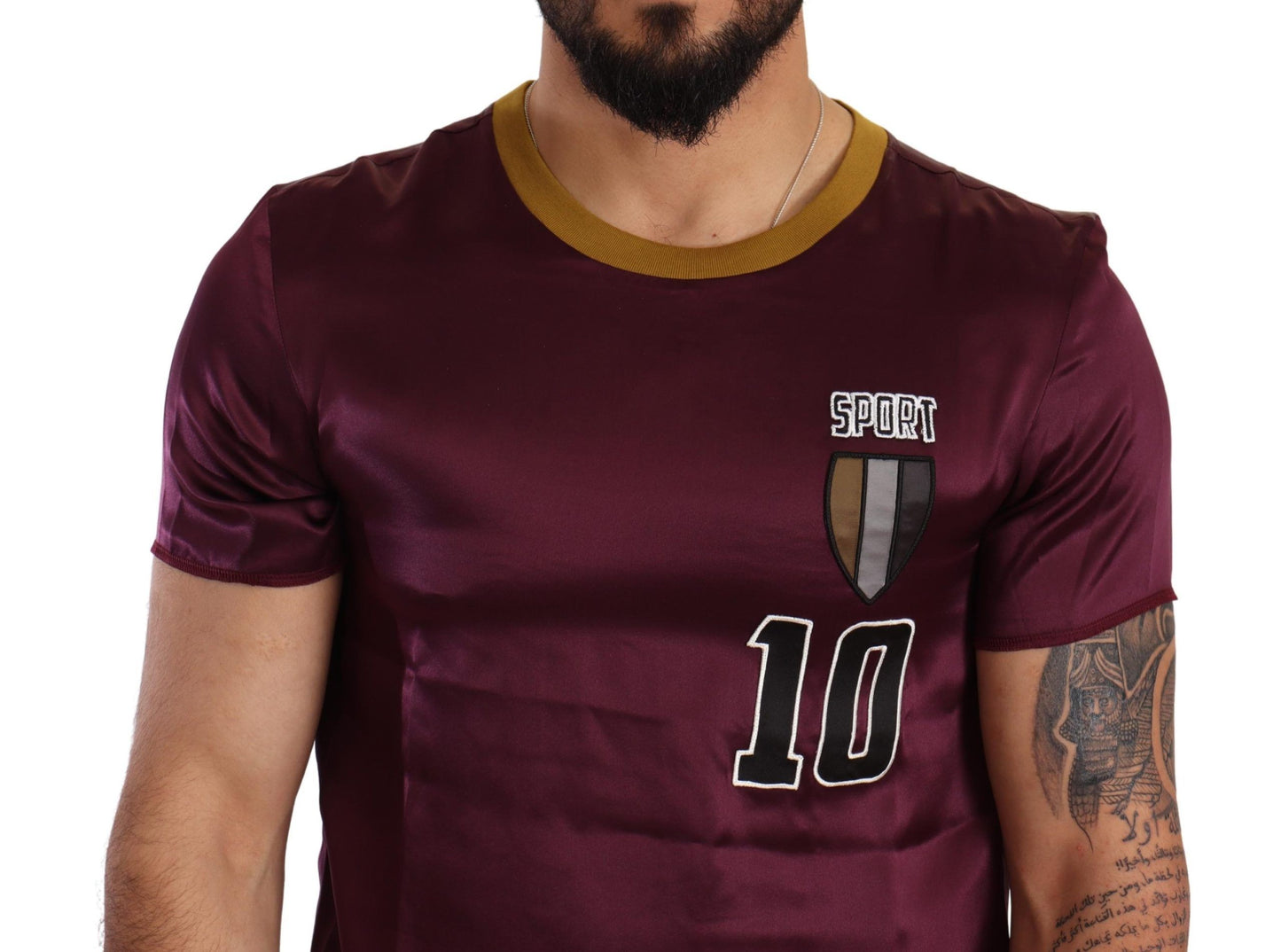 Purple Sport 10 Embroidery Crewneck T-shirt