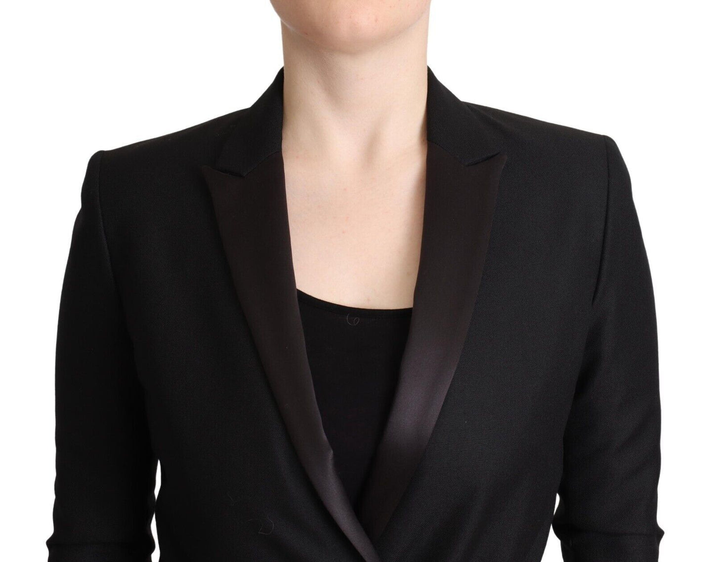 Black Long Sleeves Double Breasted Jacket