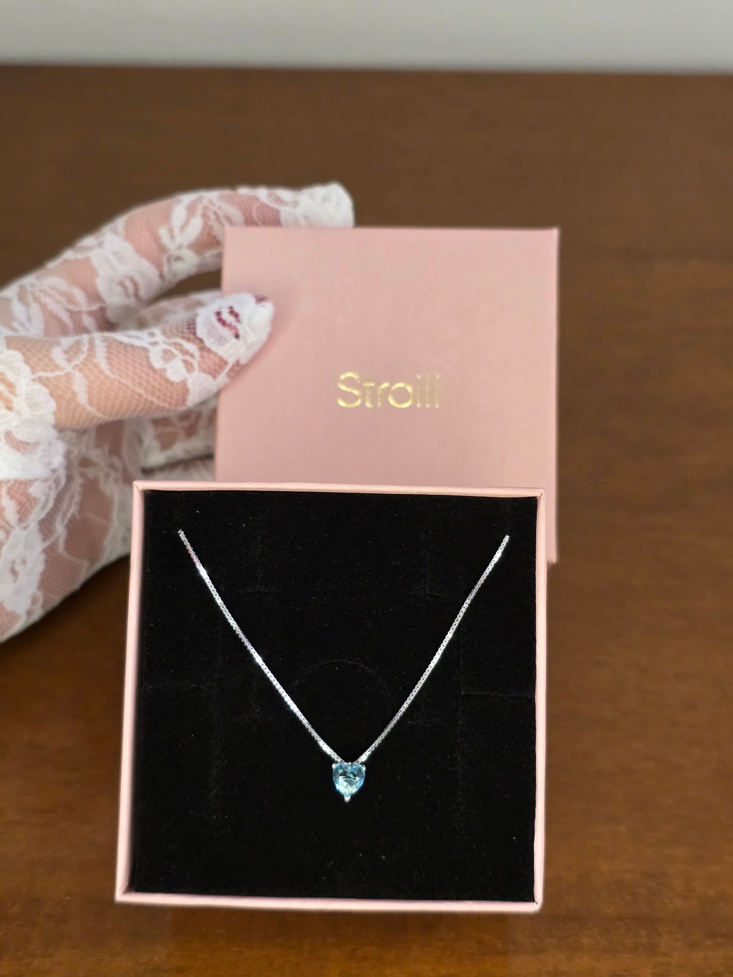 Stroili Collana Silver Rainbow – Argento 925 e Punto Luce a Cuore Azzurro