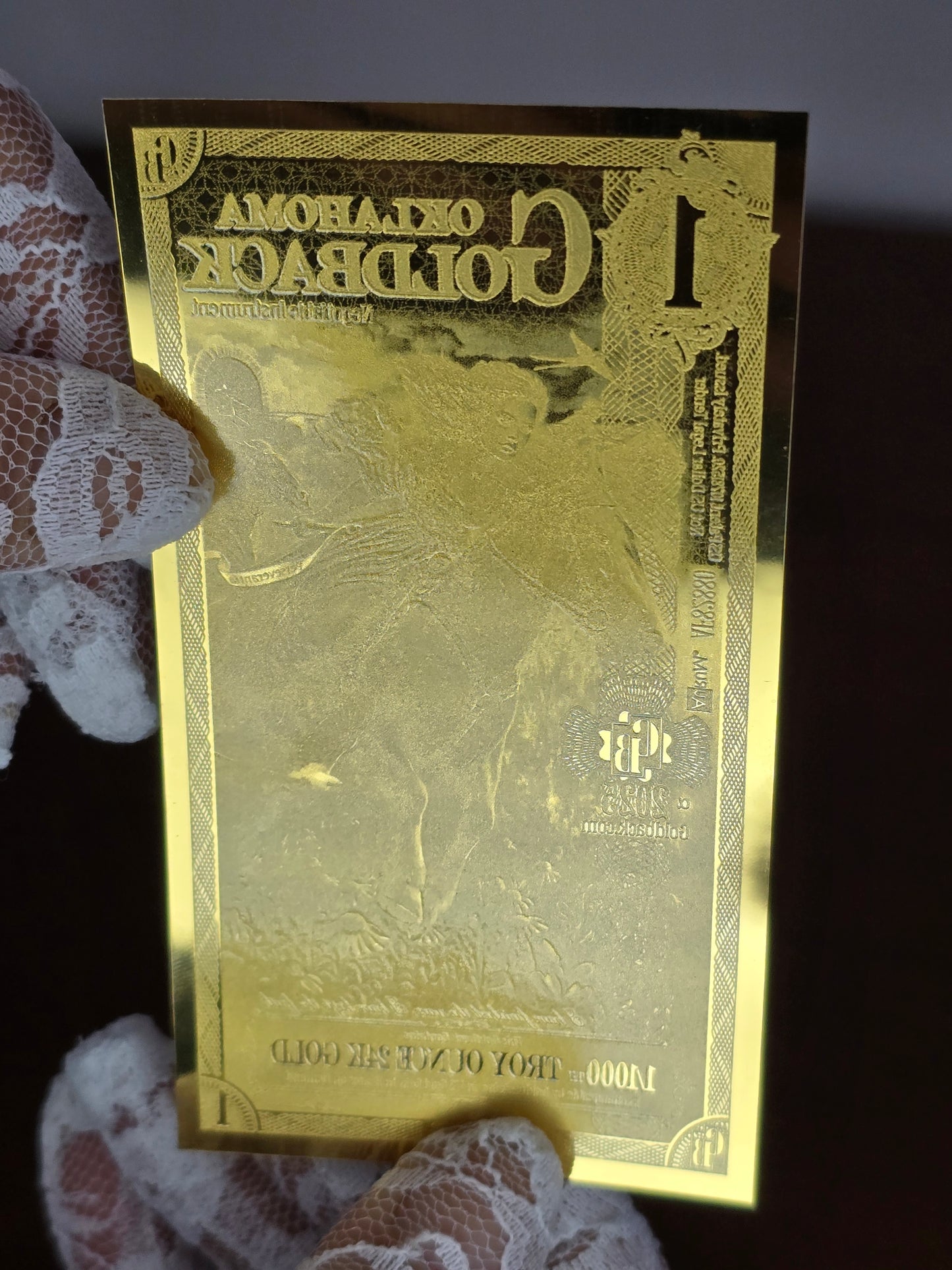 1 Oklahoma Goldback – Banconota in Oro Puro 1/1000 oz