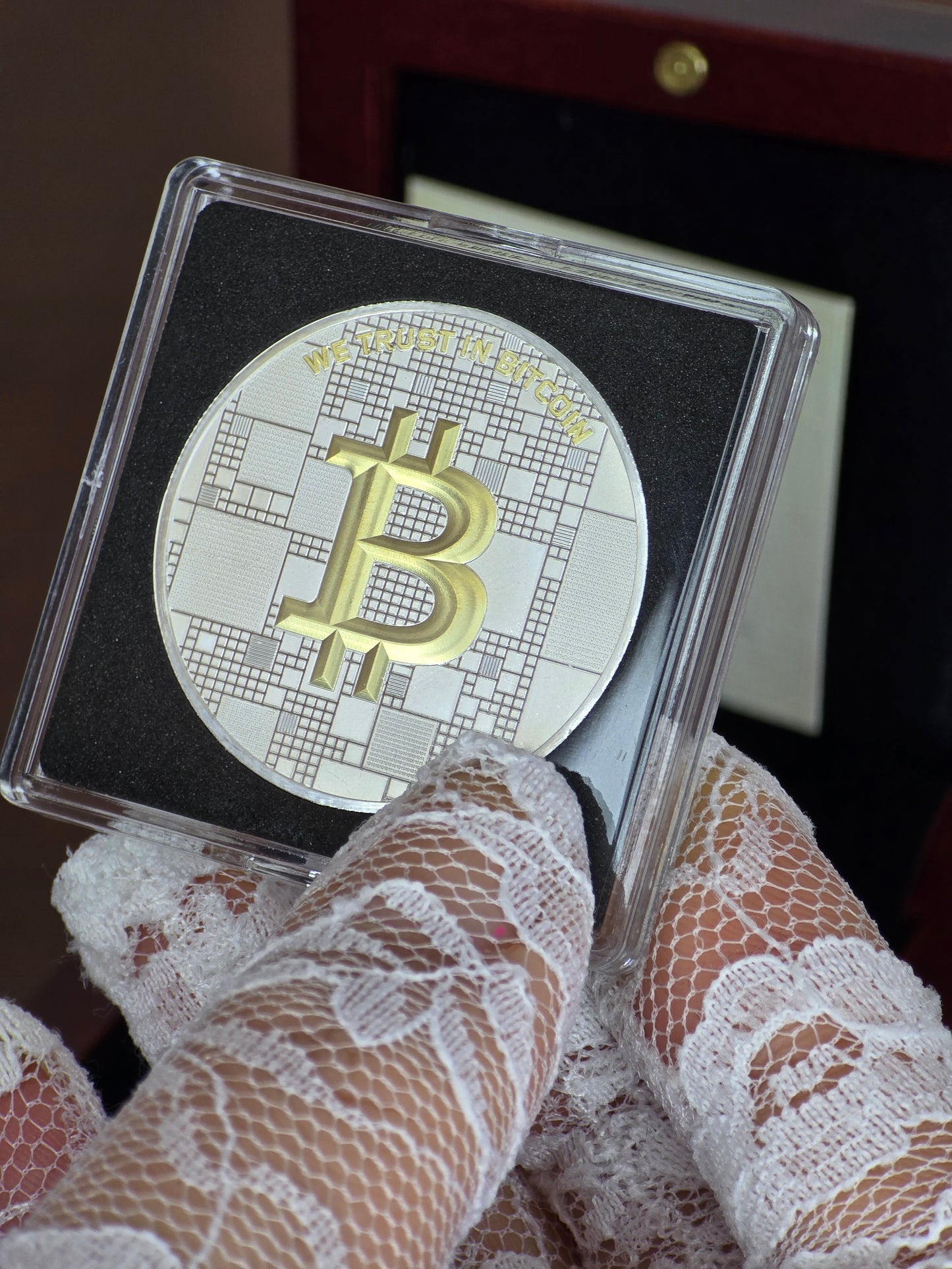 Medaglia d'Argento Bitcoin 1000 SAT – 21g di Argento e Oro