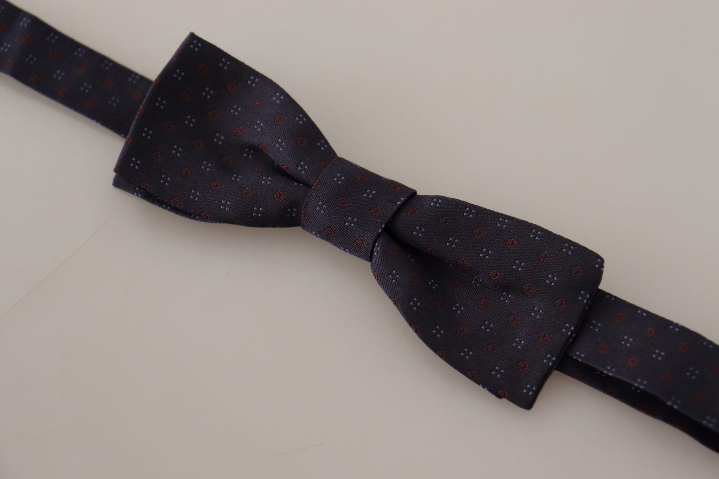 Blue Polka Dots Silk Adjustable Neck Butterfly Bow Tie