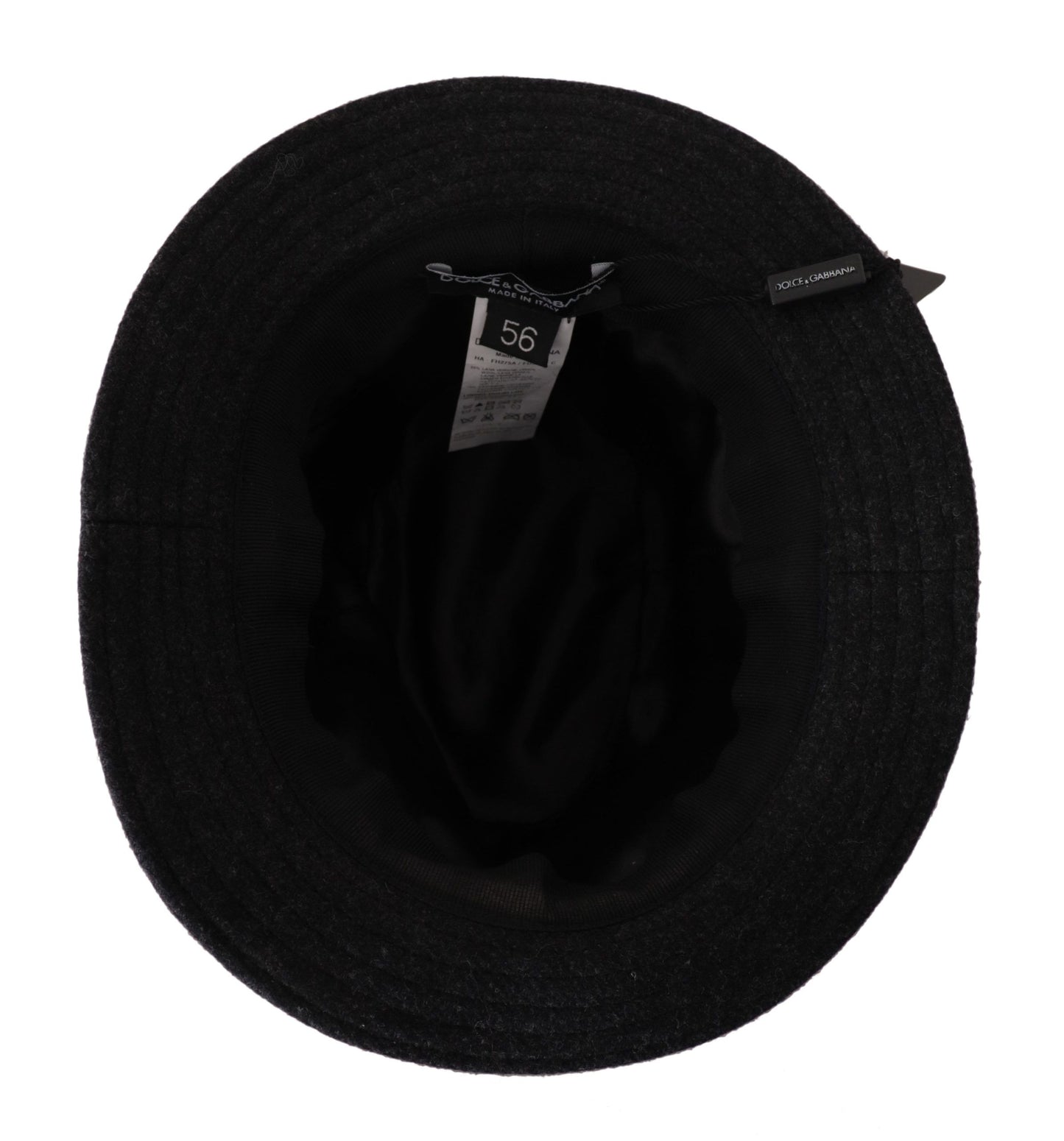 Gray Virgin Wool Logo Fedora Trilby Cappello Hat