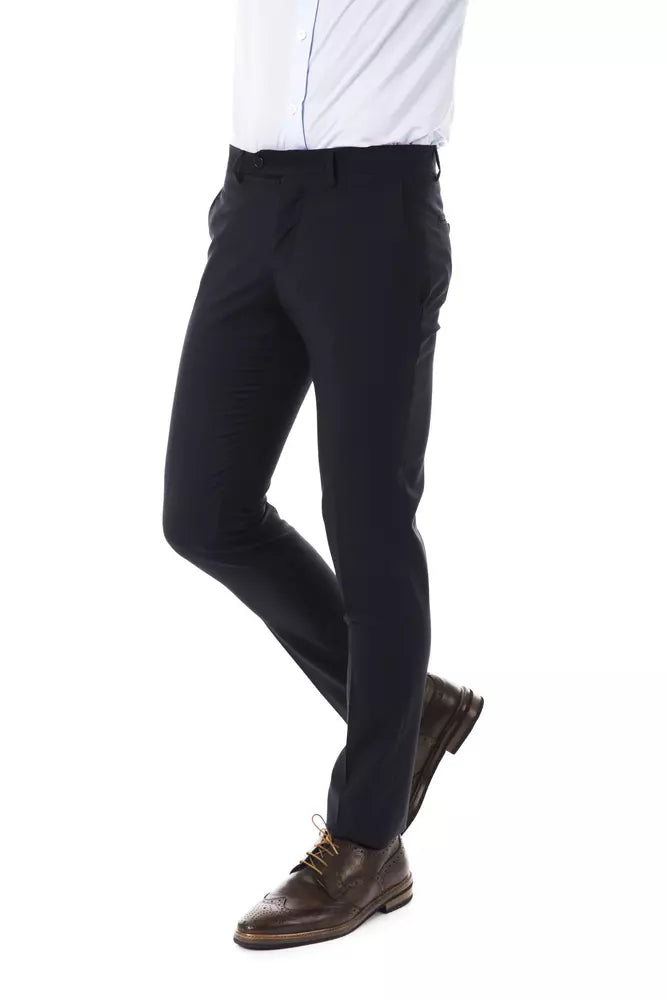 Gray Wool Men's Suit Pant