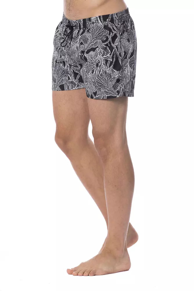 Black Polyester Men's Swimwear