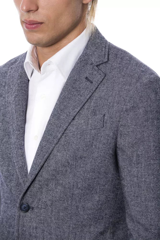 Blue Polyester Blazer