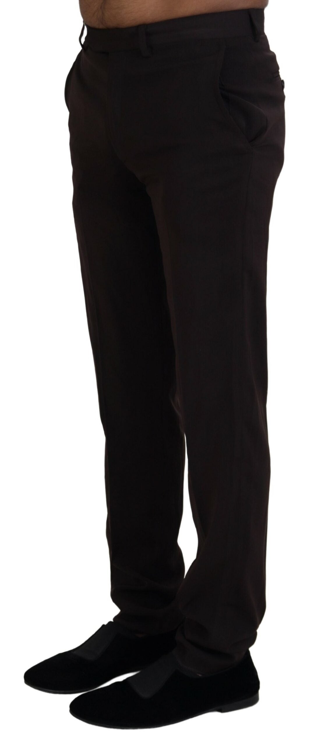 Brown Straight Fit Formal Men Pants