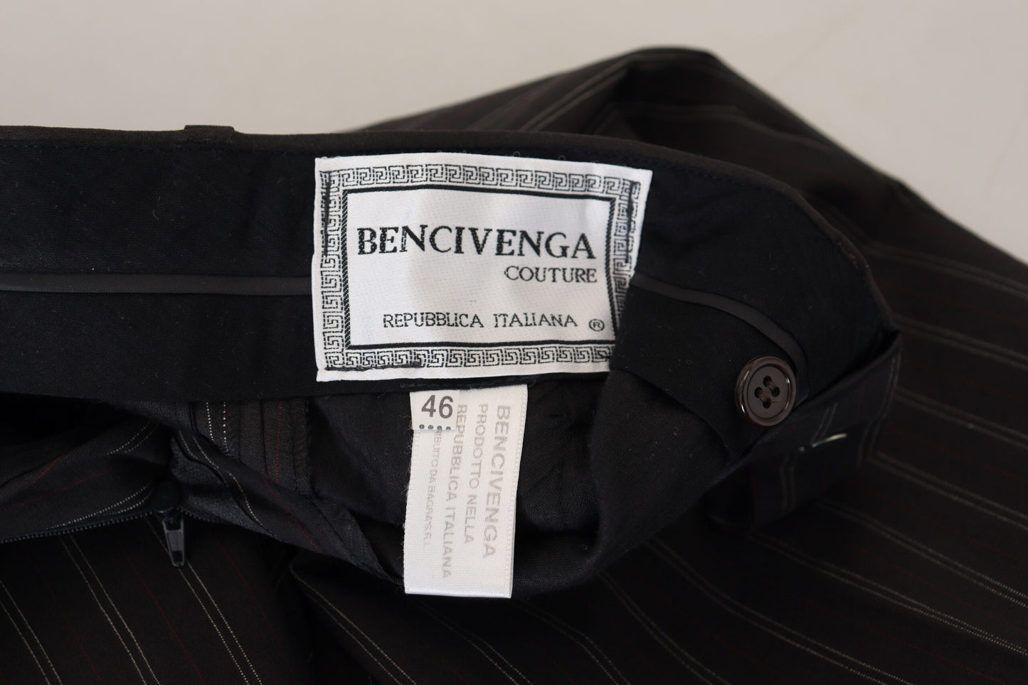 Black Stripes Viscose Dress Pants