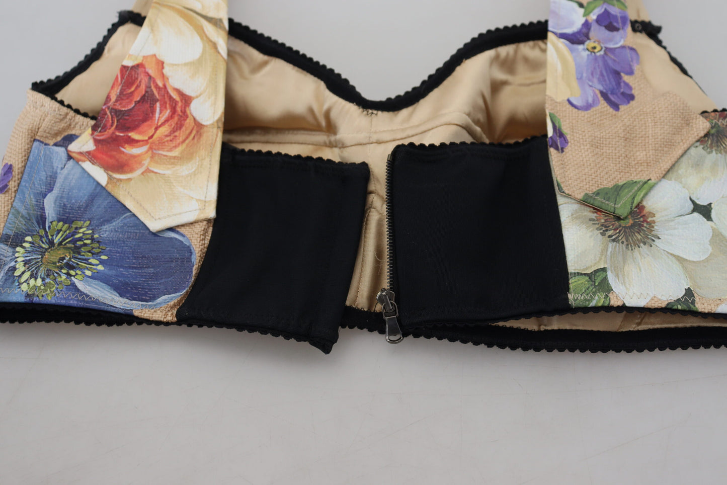 Multicolor Floral Cropped Bustier Corset Top