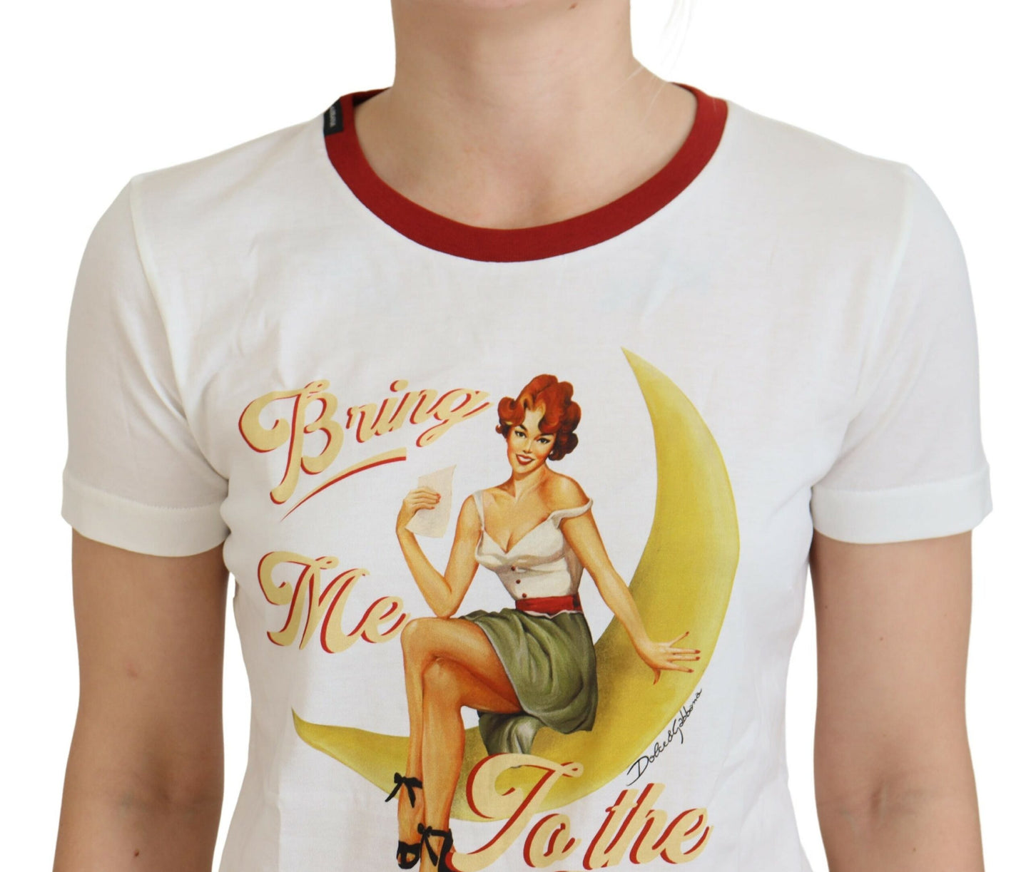 White Printed Short Sleeves Pullover Top