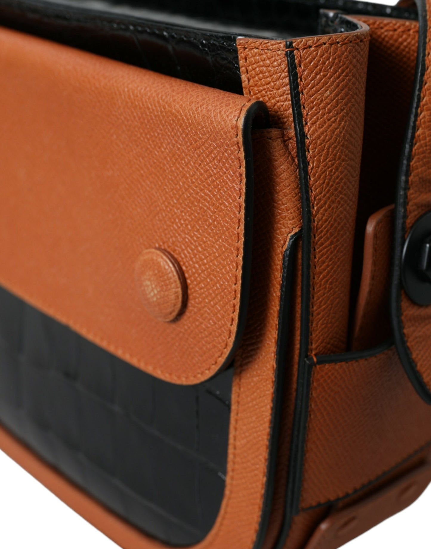 Black Brown Exotic Skin Leather Shoulder Camera Purse Bag