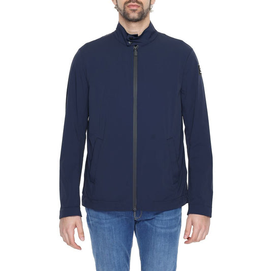 Blue Nylon Full-Length Jacket