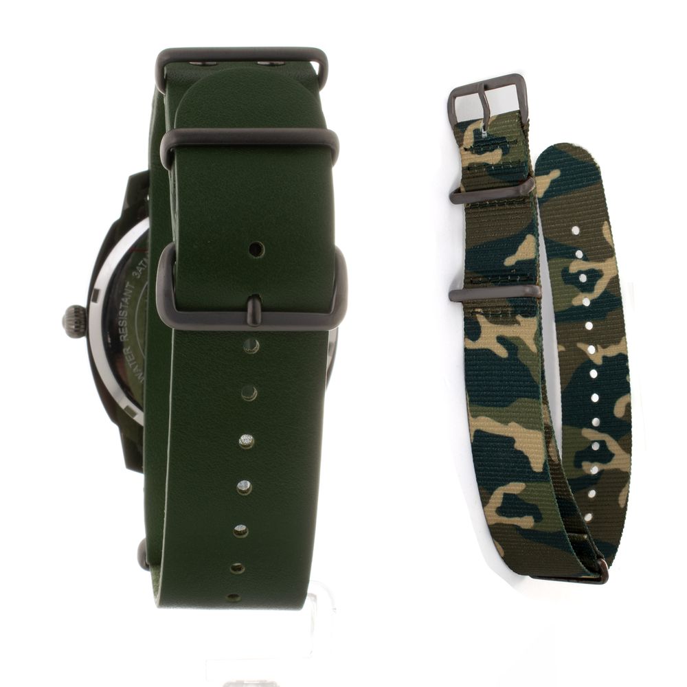 Bicolor Leather Dress Watch