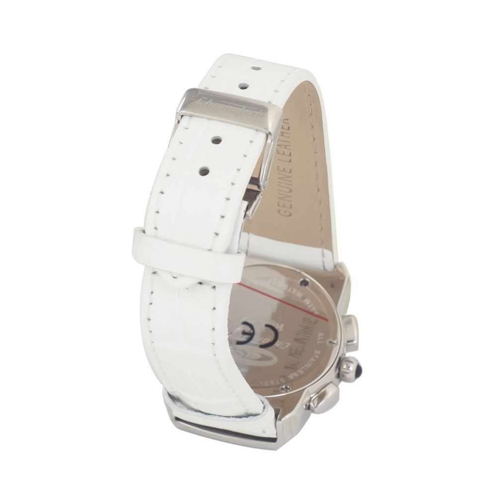 White Leather Dress Watch