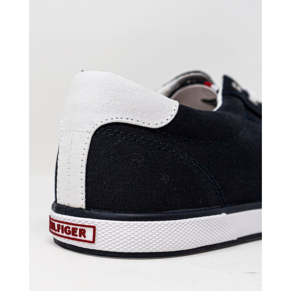Blue Cotton Low Top Sneakers