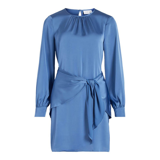 Blue Recycled Polyester Short Dress