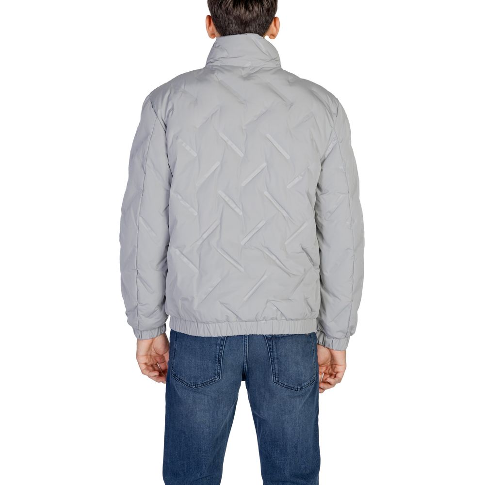 Gray Polyester Jackets And Coat