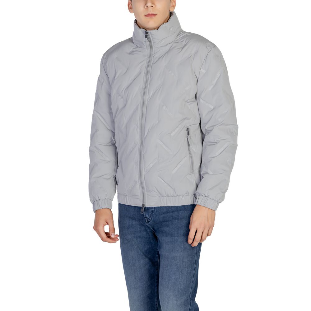 Gray Polyester Jackets And Coat