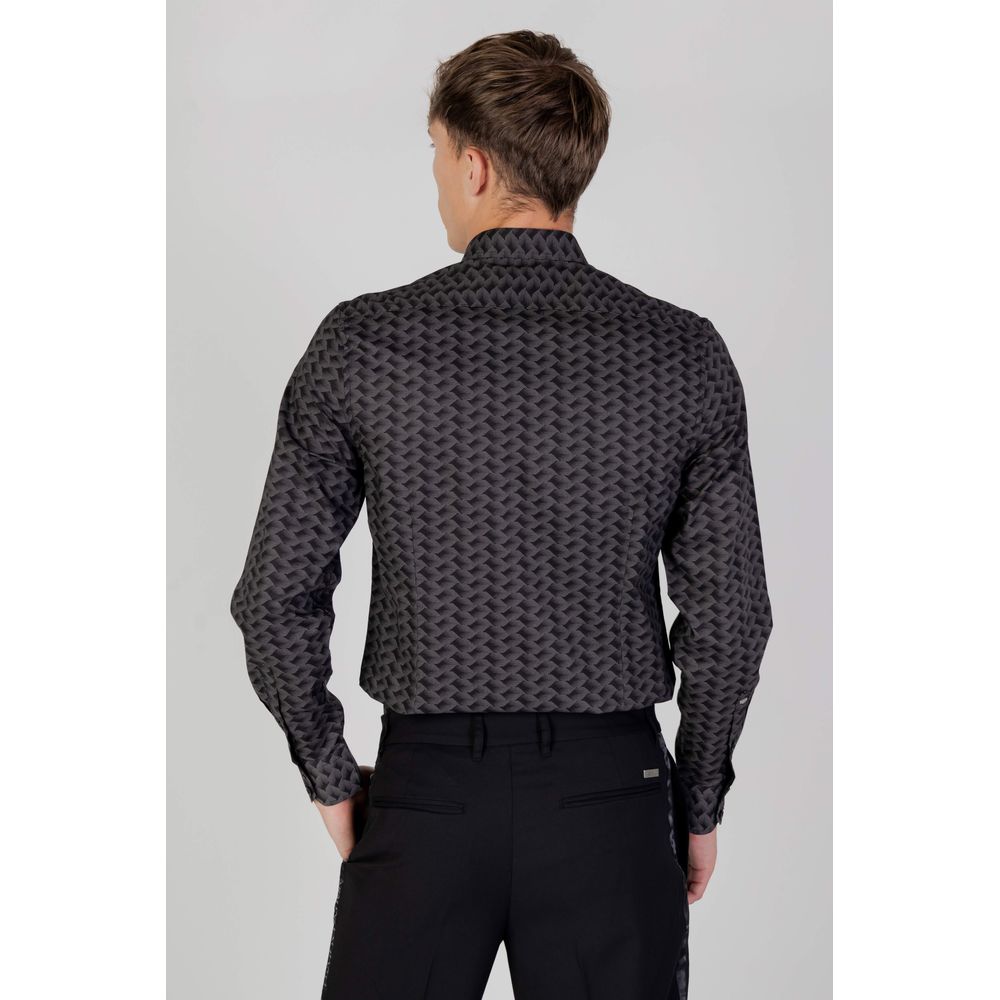 Gray Cotton Pattern Shirt