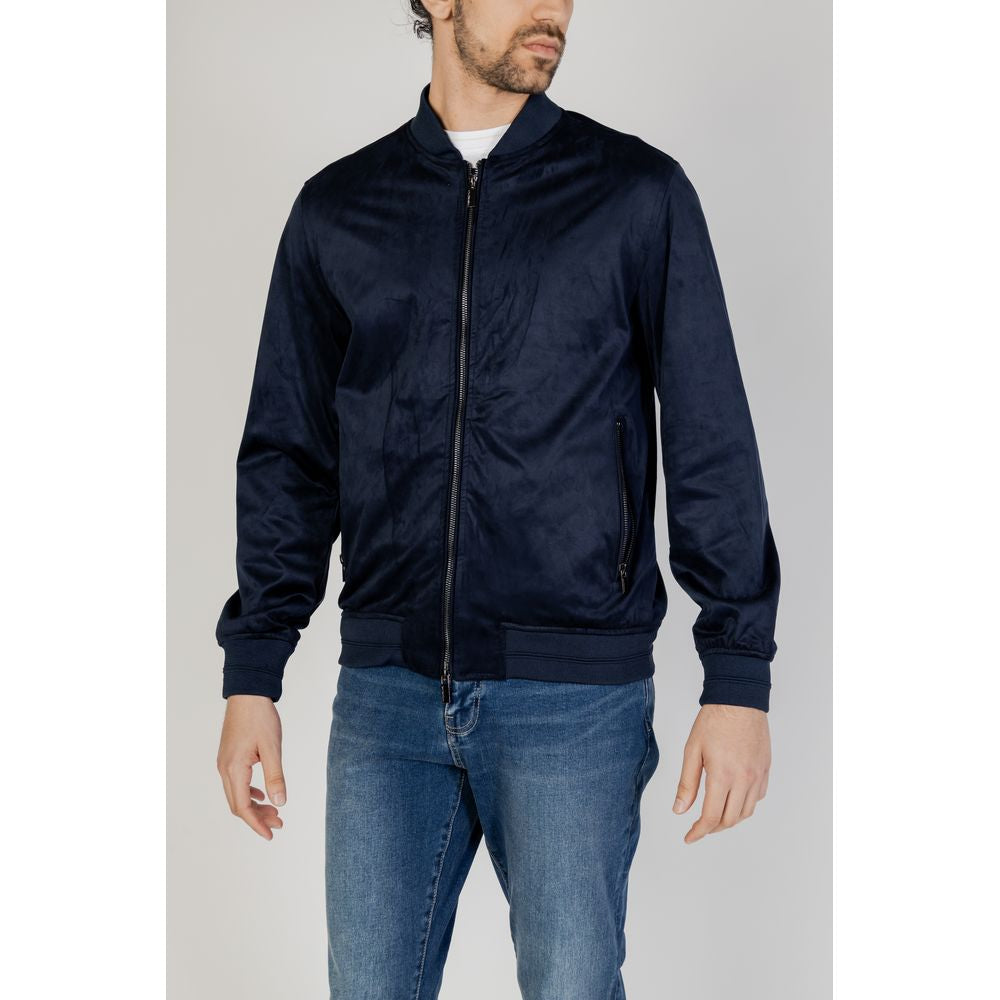 Blue Polyester Bomber