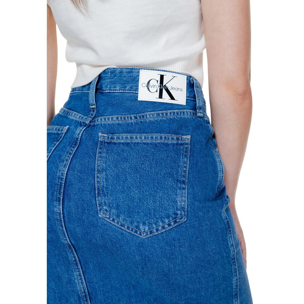 Blue Cotton Long Skirt