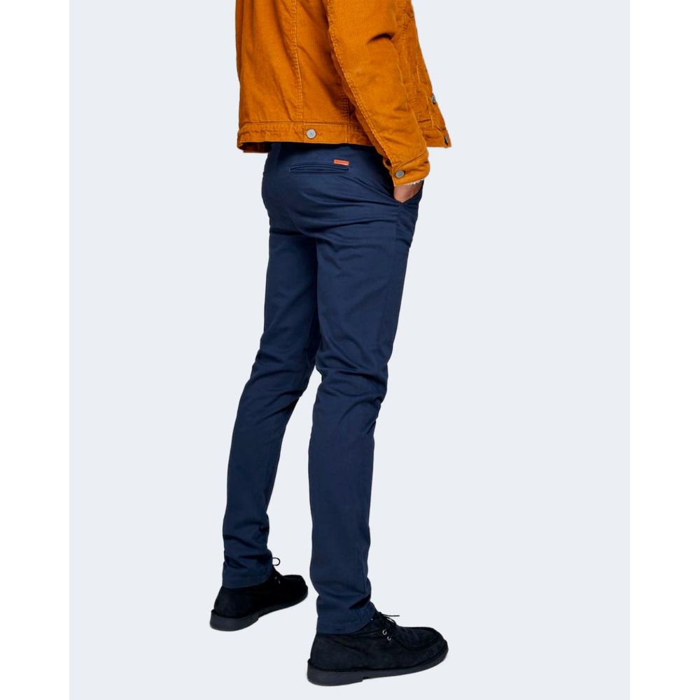 Blue Cotton Skinny Pants