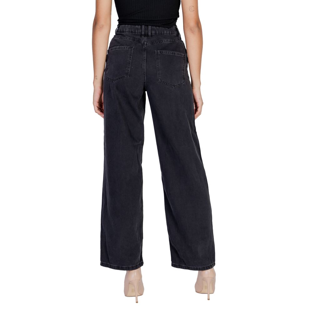Black Cotton Relaxed Fit Jeans