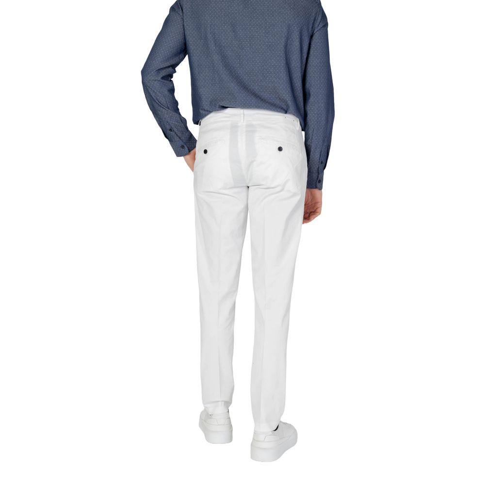 Beige Cotton Skinny Pants