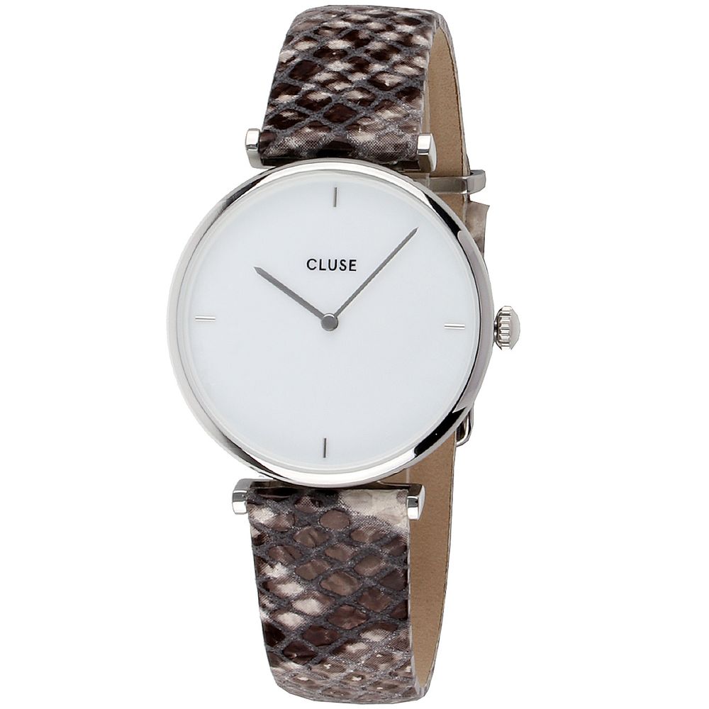 Beige Leather Dress Watch