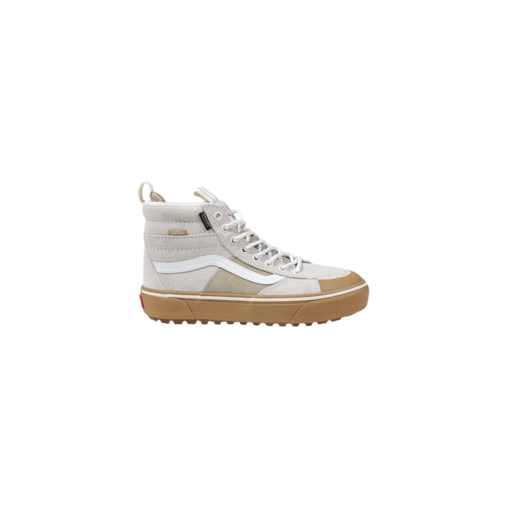 Beige Leather High Top Sneakers