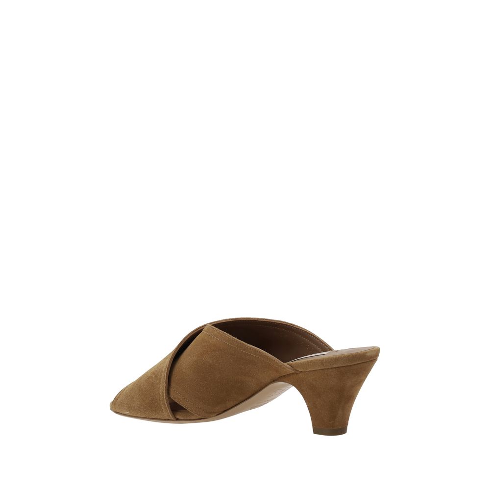 Brown Calf Leather Bos Taurus Platform Sandals