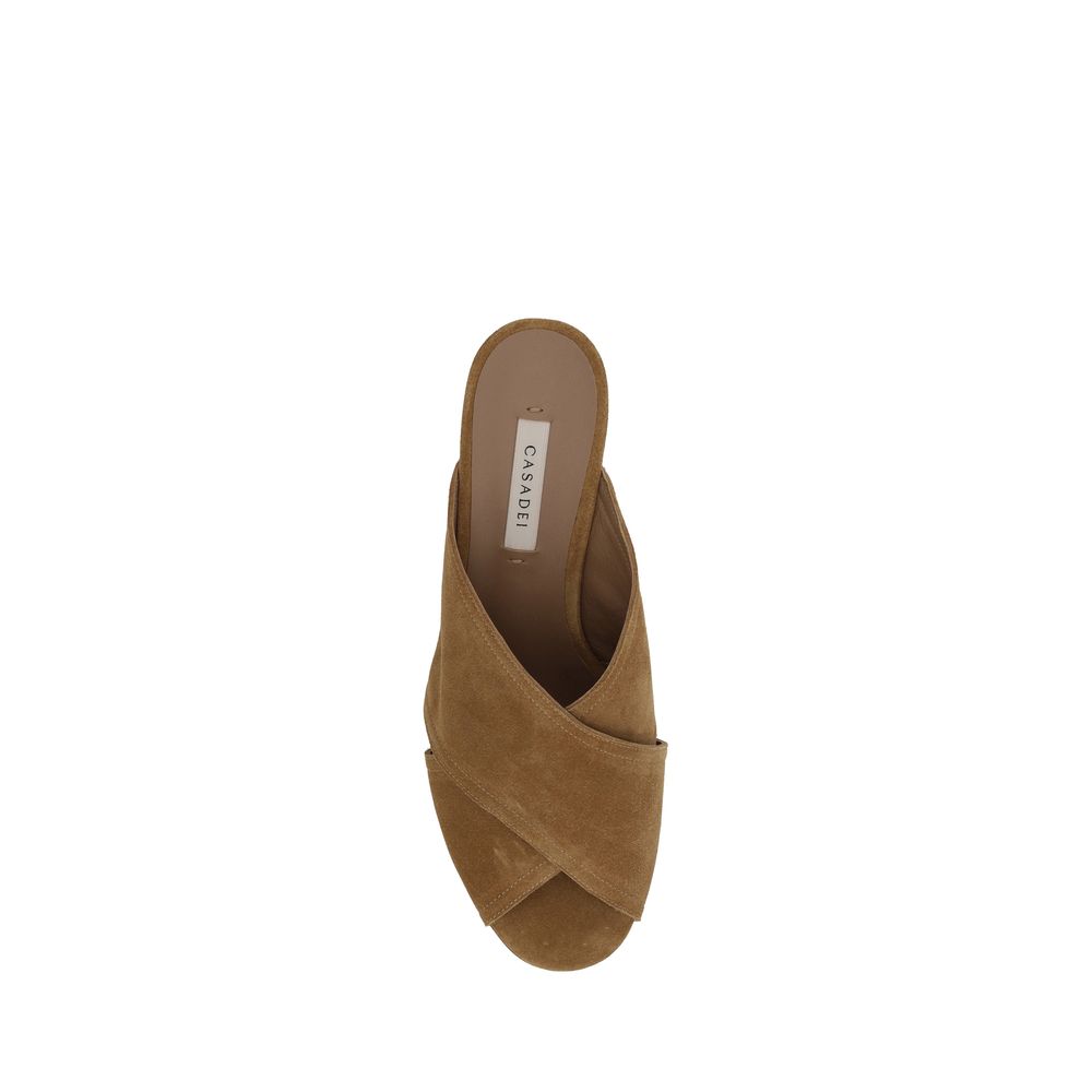 Brown Calf Leather Bos Taurus Platform Sandals