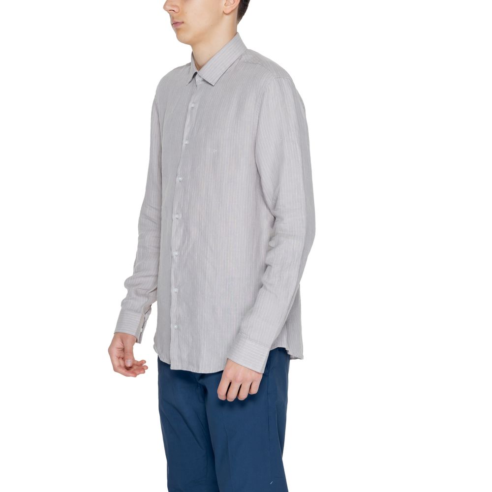Beige Linen Dress Shirt