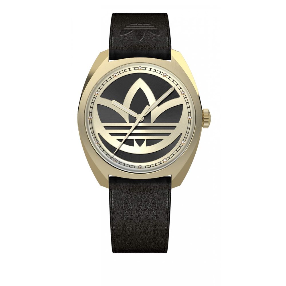 Black Leather Dress Watch