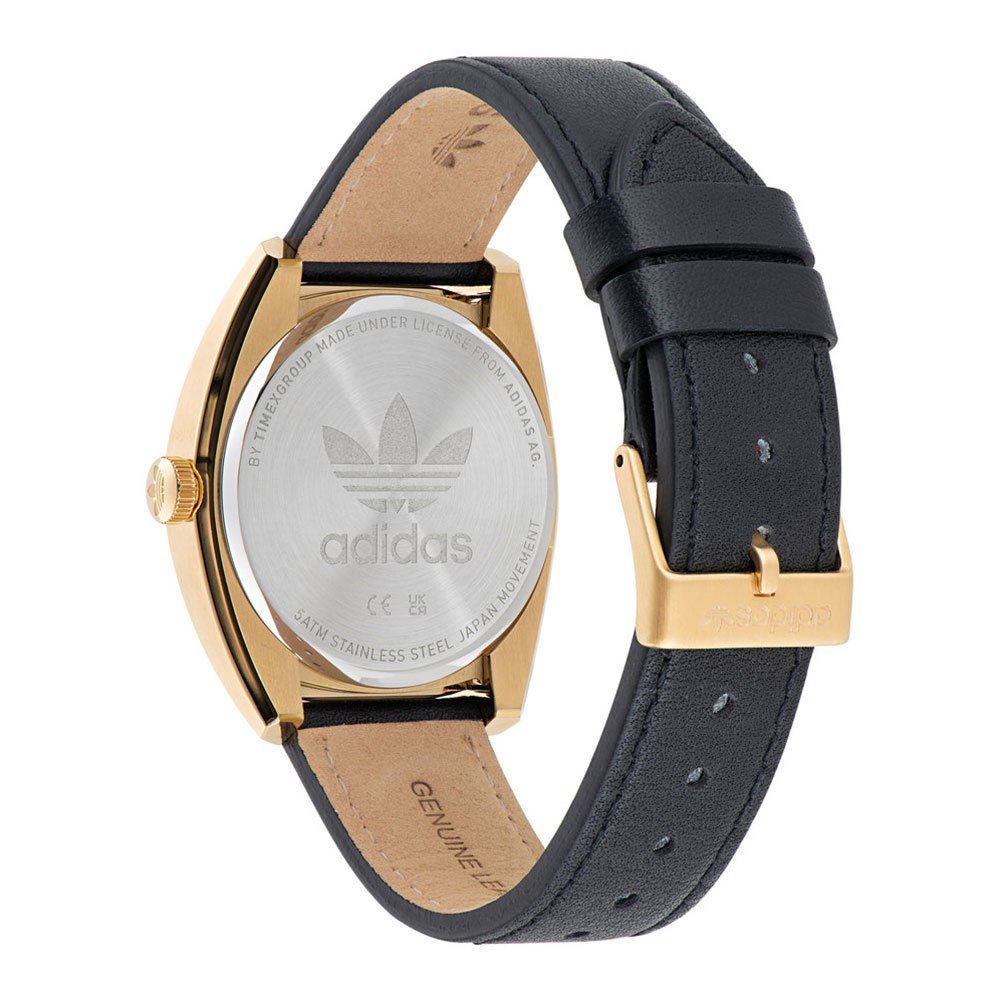 Black Leather Dress Watch