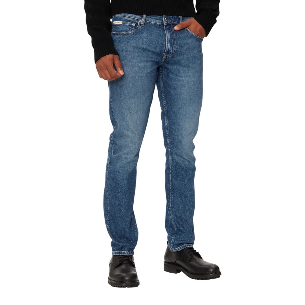 Blue Cotton Skinny Jeans