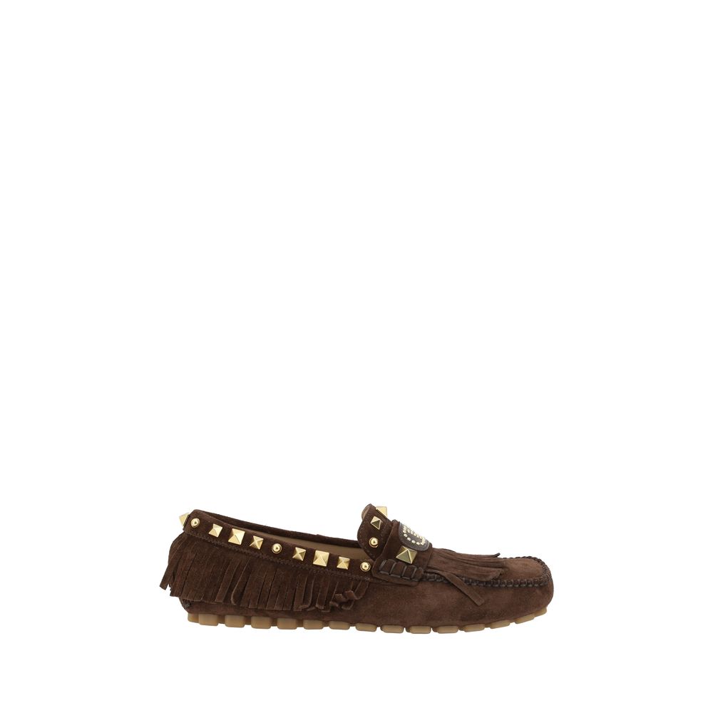 Brown Calf Leather Bos Taurus Slip-On Loafers
