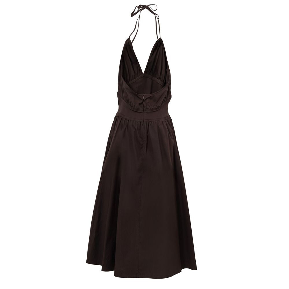 Brown Cotton Long Dress