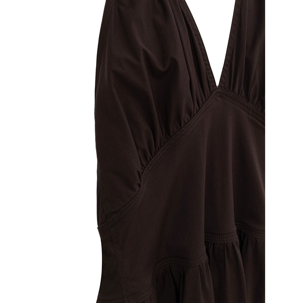Brown Cotton Long Dress