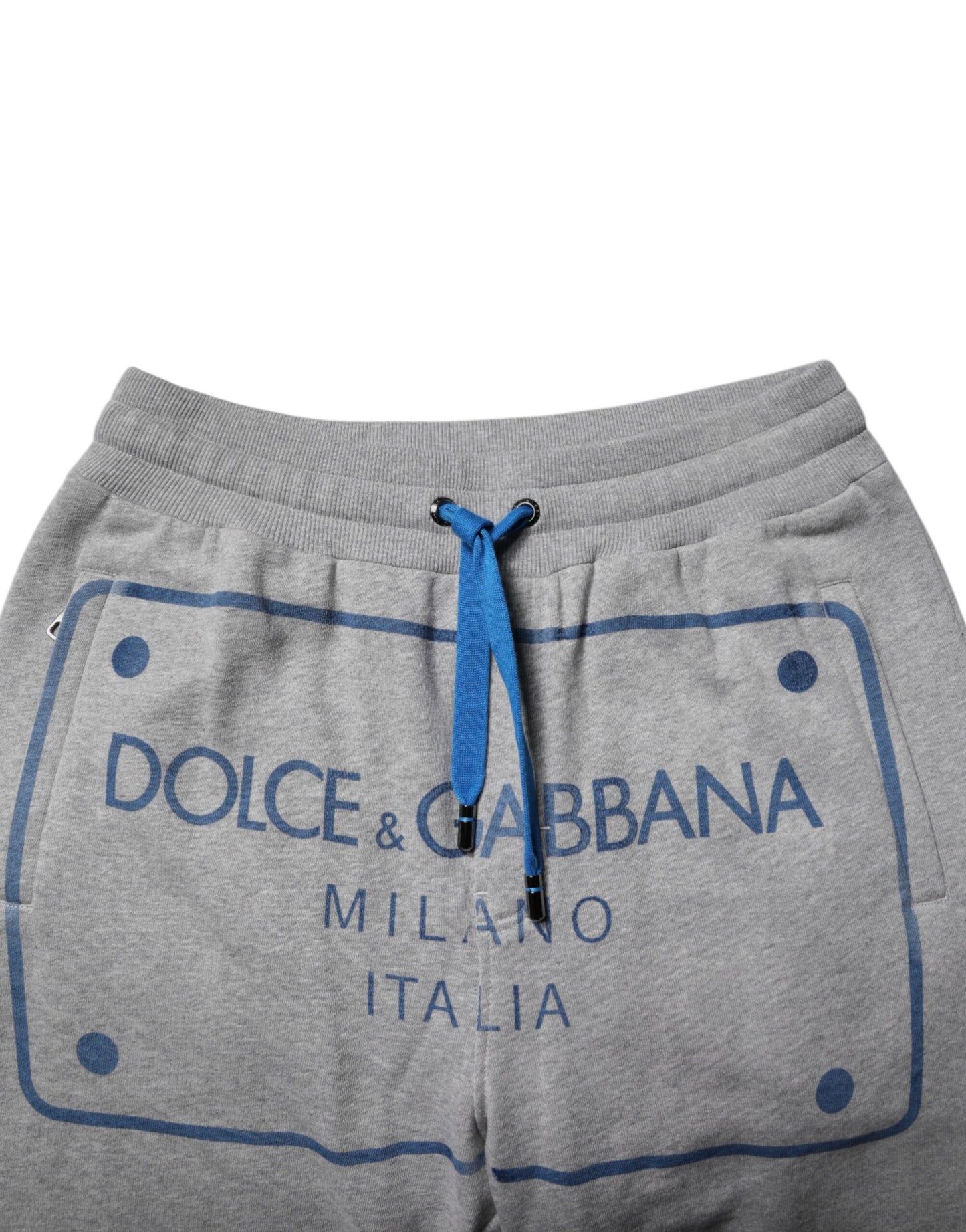 Gray Logo Cotton Men Jogger Sweatpants Pants