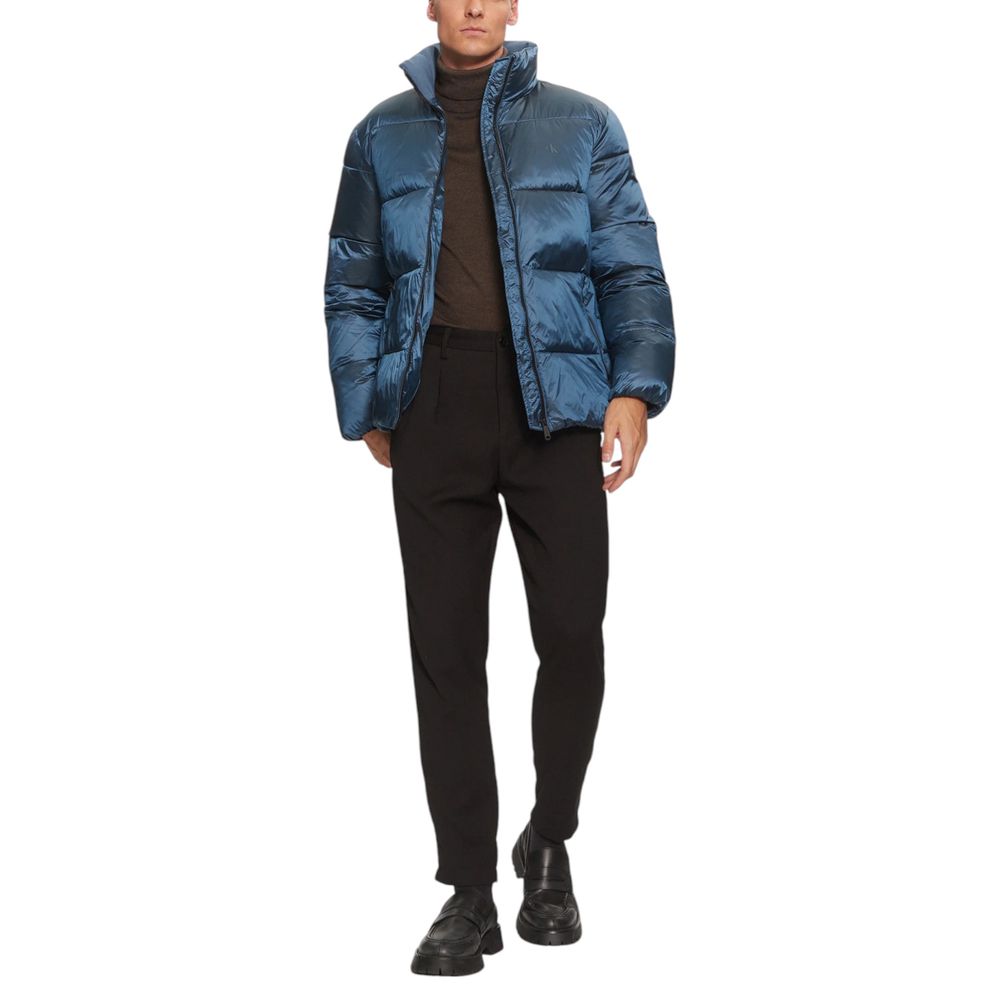 Blue Recycled Polyamide Coat