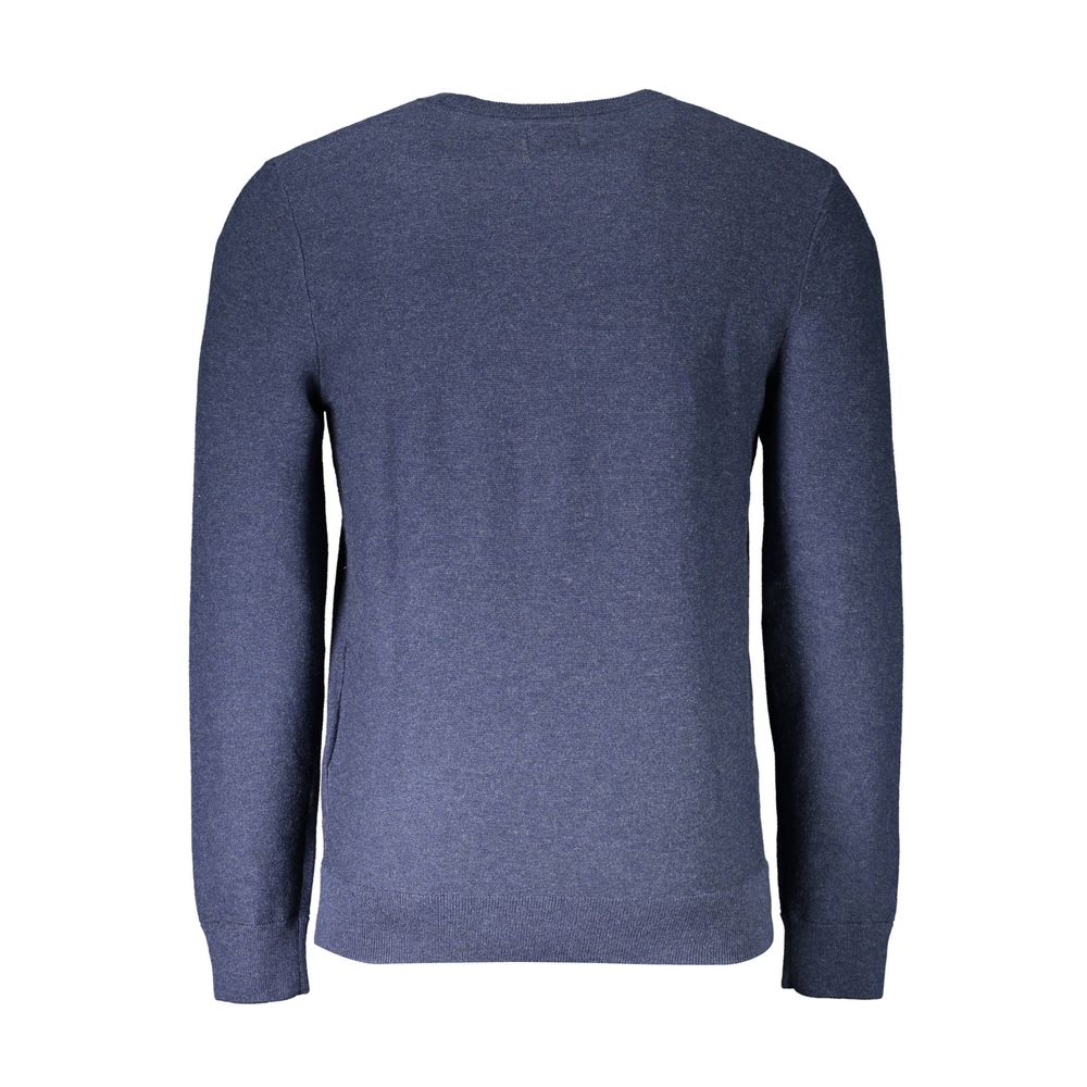 Blue Cotton Men Sweater