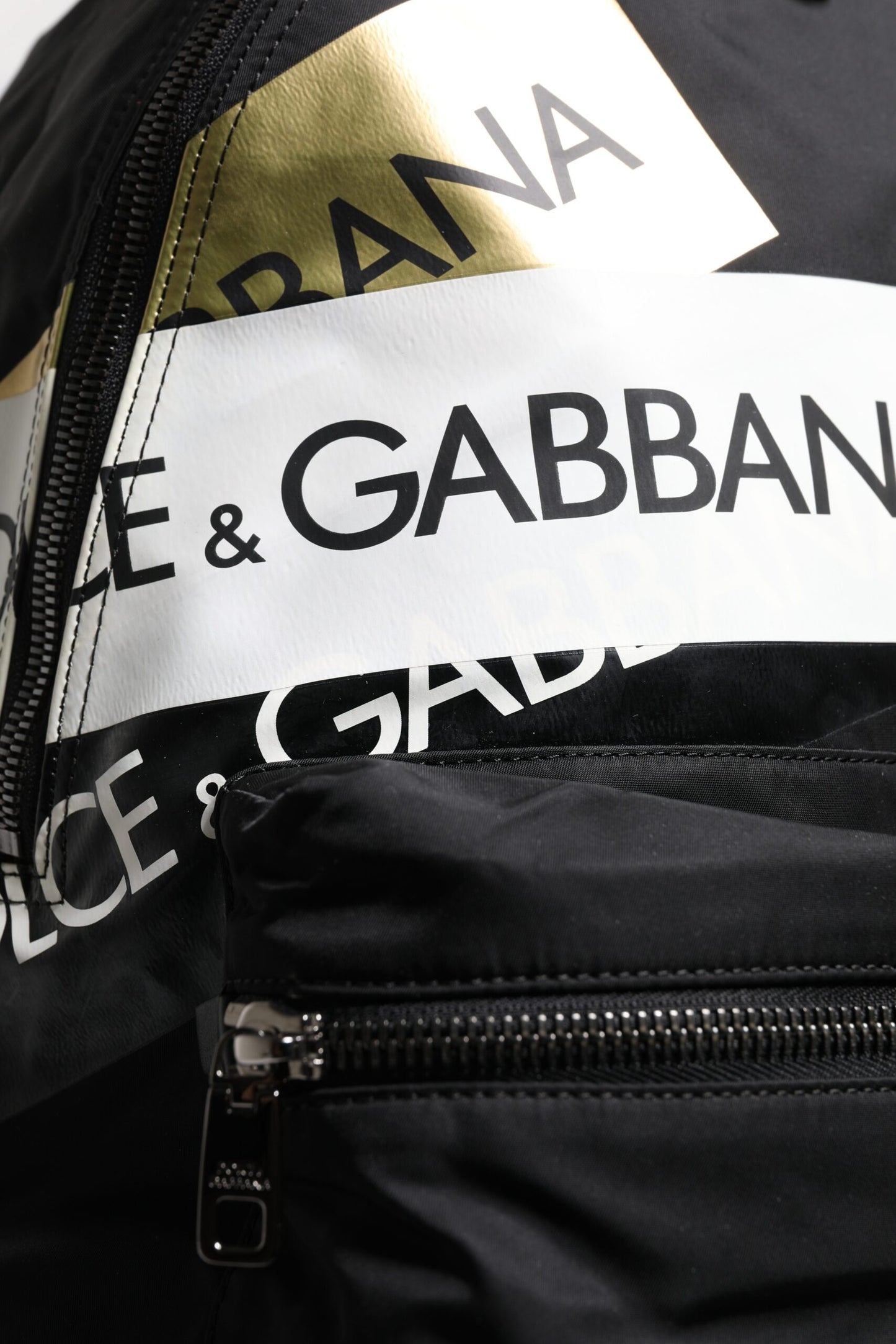 Black Logo Tape Polyamide School Travel Backpack Bag