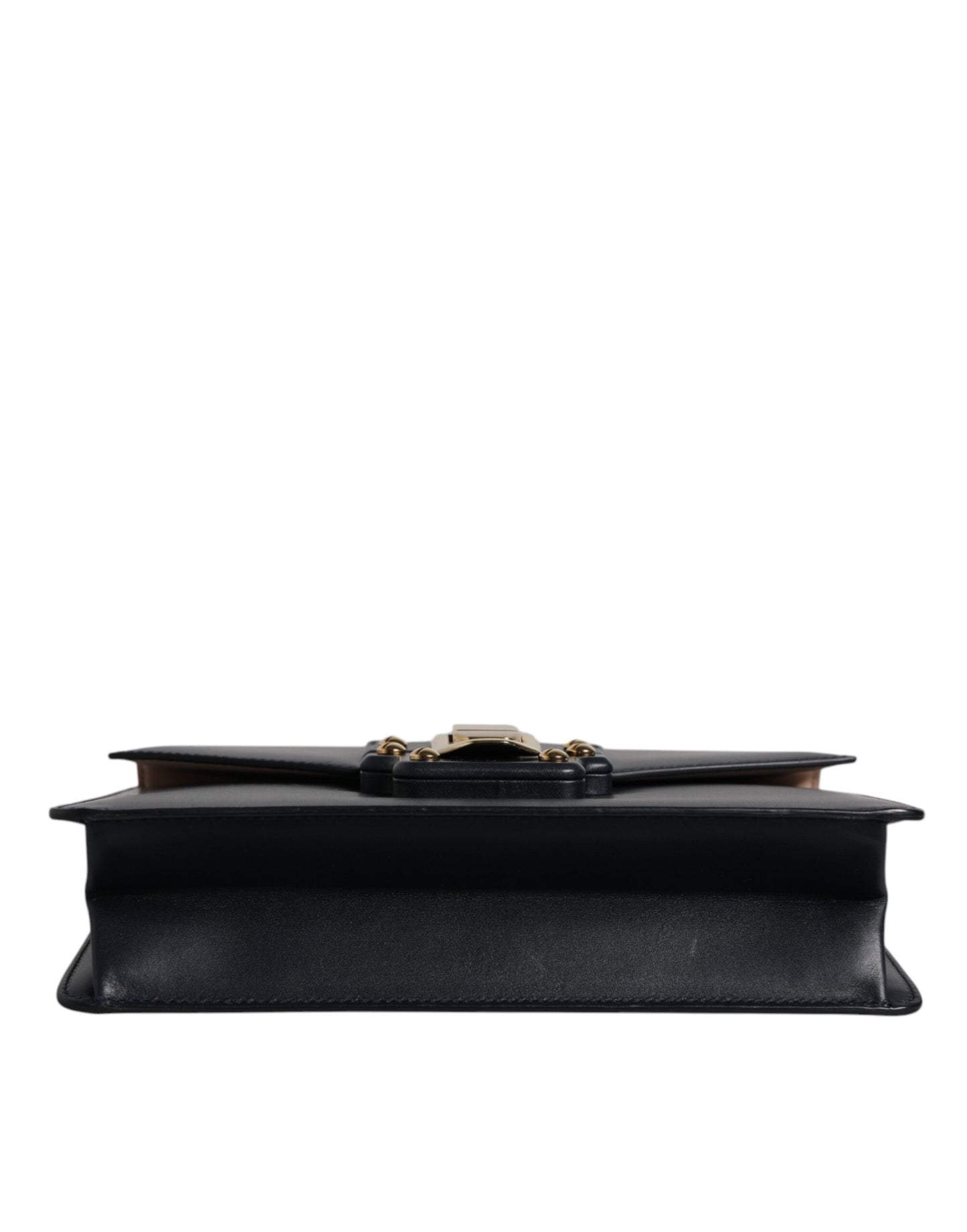 Black Calfskin Leather Shoulder Strap Bag