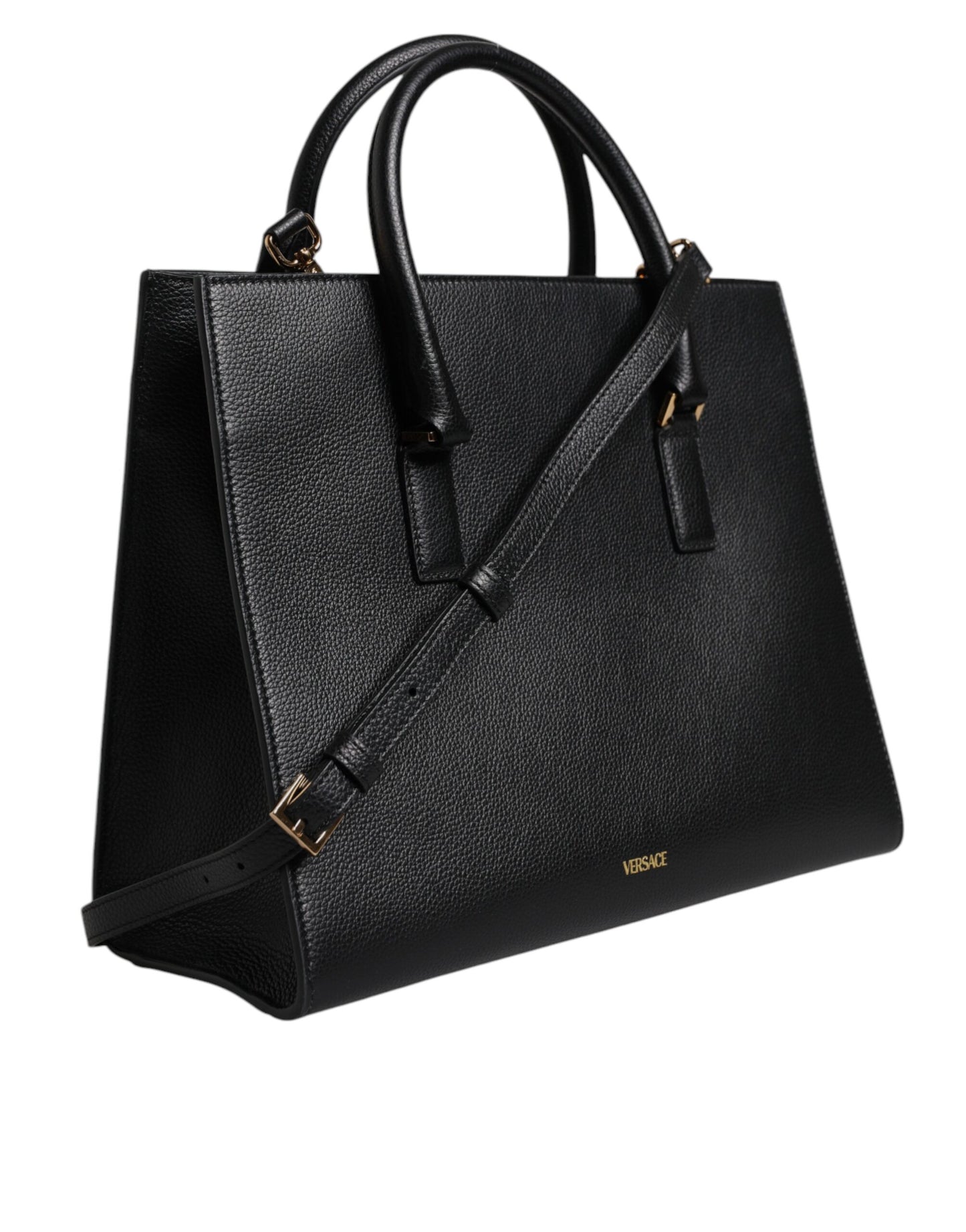 Black Large Leather Top Handle Shoulder Crossbody Bag